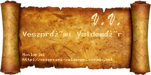 Veszprémi Valdemár névjegykártya